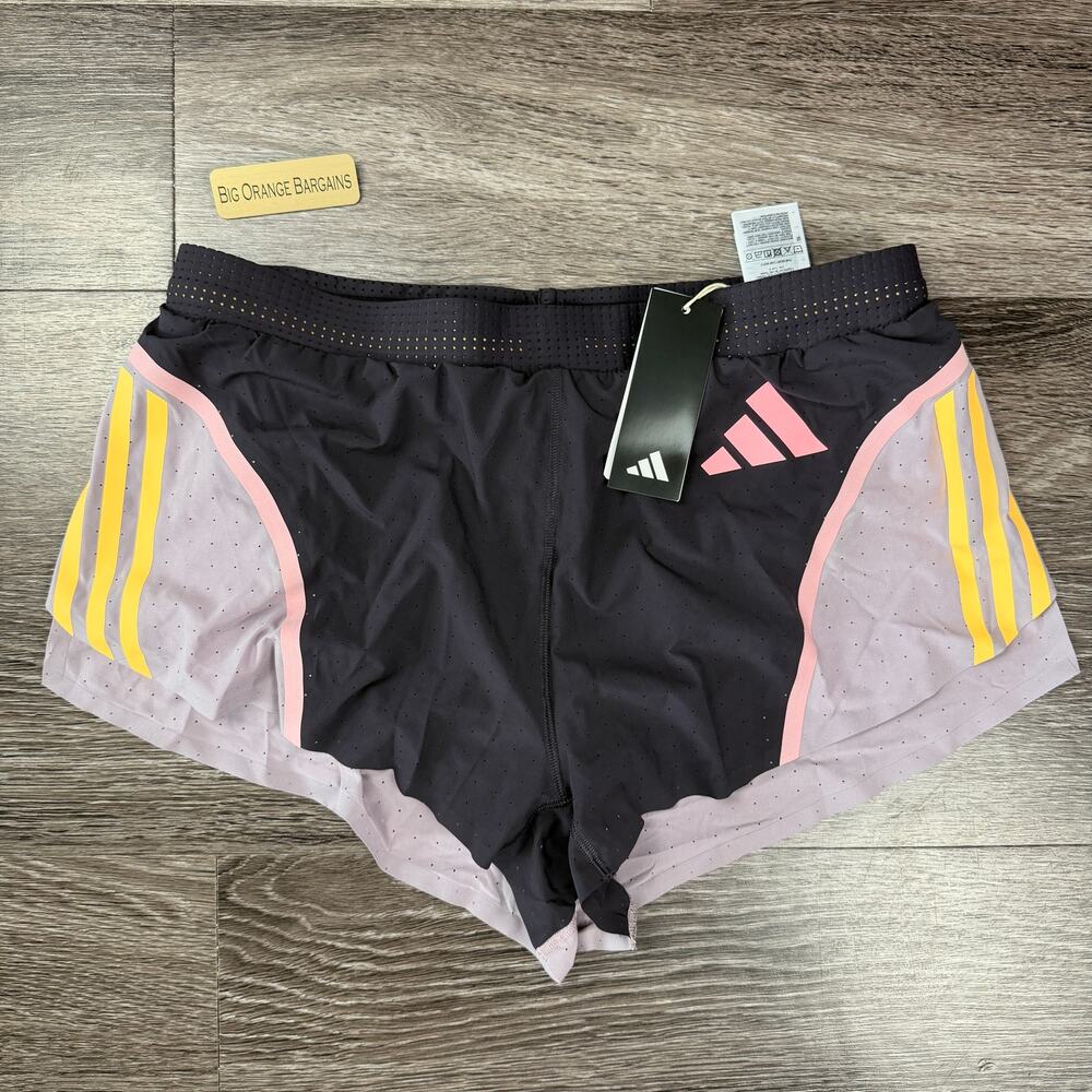 Adidas Adizero Pro Elite Promo Shorts 2” Womens L Split Short Lined Purple Large